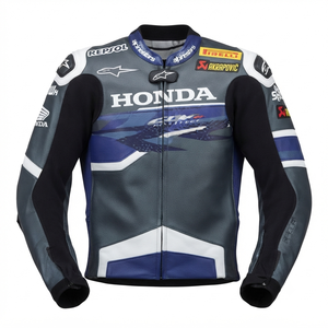 Men’s Zonda Cowhide Leather <b>Racing</b> <b>Jacket</b>/Chaqueta MotoCP Style CE Level 2 Armor Motorcycle Track Riding Protective Gear CE - Product Image 1