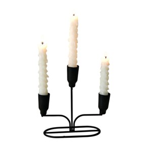 Porte-bougie moderne en métal noir à 3 bras, élégant chandelier en fer, centre de table pour la décoration de table, salon, maison et événements - Product Image 1
