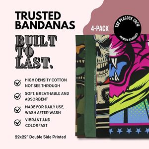 Hysaf Apparels Co | Custom <b>Bandana</b> Manufacturer Custom Artwork <b>Bandana</b> Plug 23x23 Inch Soft Breathable 100% Cotton <b>Bandana</b> Scarf - Product Image 4