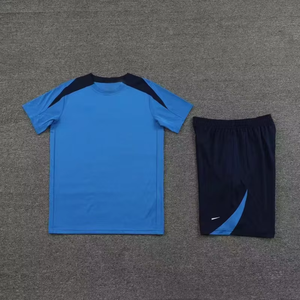 Conjunto de Camiseta Deportiva para Hombre en Negro y Amarillo con Bloques de Color, Cuello Redondo, Manga Corta, Secado Rápido, Tejido de Poliéster y Spandex, Ropa de Verano - Product Image 3