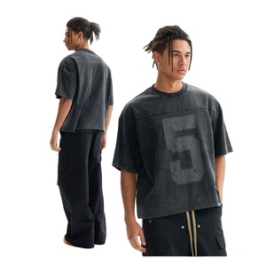 T-shirt Homme Rétro Vintage 100% Coton Jersey Col Rond Oversize Imprimé Sérigraphié Personnalisé sur le Devant Style Sportif Urbain - Product Image 2
