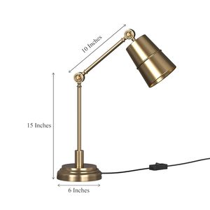 Elegant Antique Brass LED Table <b>Lamp</b> Adjustable Neck Study Reading Light for Desk Office Pack of 1 at Wholesale Price - Product Image 5