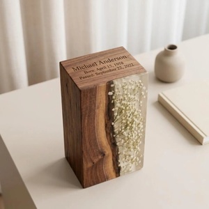 Dried Flower Resin American Eco-Friendly Cremation Urn Personalized Floral Wooden Memorial <b>for</b> Human Pet Baby <b>Ashes</b> Sympathy - Product Image 1