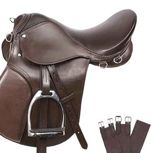 Selle de saut d'élite en cuir pleine fleur avec arbre en plastique avancé et finition laiton signature pour chevaux - Product Image 6