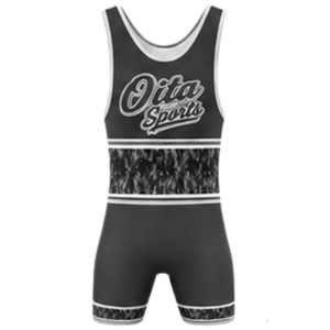 Singlet de Lucha Sublimado Negro y Gris para Hombre, Uniforme de Lucha Atlético Ligero de Poliéster, Ropa Deportiva para Entrenamiento y Alto Rendimiento - Product Image 2
