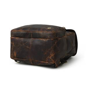Retro Custom Genuine Leather Backpack <b>Mens</b> <b>Laptop</b> Rucksack Waterproof Travel Leather <b>Bag</b> Vintage School Daypack LBK-0160 - Product Image 3