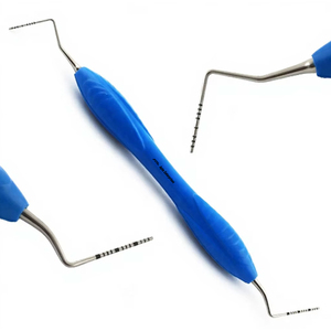 Sonde parodontale dentaire William à double extrémité, manche en silicone bleu, instrument de diagnostic pour la mesure des poches parodontales - Product Image 1