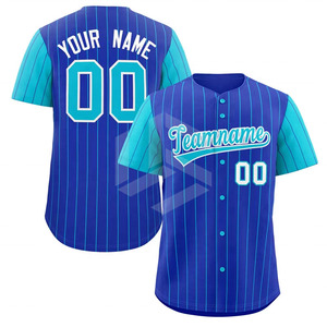 Maillots de baseball professionnels bleus et noirs de haute qualité, vente en gros de vêtements de baseball et de softball, maillot de baseball - Product Image 2