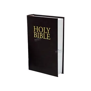 Glossy lamination High Quality Service Pu Cover Custom Black Holy Bible Covers Journal Book Bible Paper Book Printing