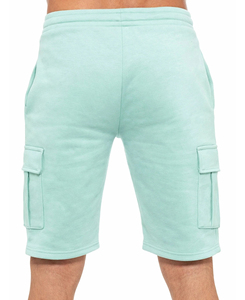 Shorts cargo en coton vert menthe uni pour hommes, avec cordon de serrage et poches latérales, style bermuda décontracté, taille mi-haute - Collection 2026 (Vente en gros) - Product Image 2
