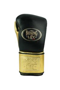 Guantes de Boxeo Personalizados en Negro y Dorado, Sin Boxeo No Hay Vida, 100% Cuero Vacuno Genuino de Primera Calidad, Guantes de Sparring - Product Image 4
