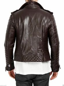 Chaqueta de Cuero Formal para Hombre, Estilo Motero, Impermeable, Cortavientos, con Cuello Solapa, Personalizable, Ropa Exterior para Hombre - Product Image 6