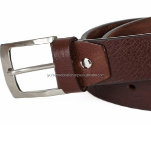 Cinturón informal de cuero elegante para hombre hecho a mano exportador al por mayor para pantalones vaqueros o adecuado para regalo - Product Image 6