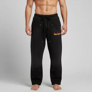 Pantalon de jogging streetwear personnalisé, taille haute, coupe oversize, jambe large, délavé à l'acide, style baggy, avec strass - Product Image 1