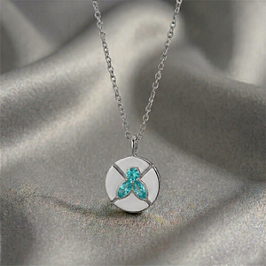 Aqua Quartz Pendant Necklace Gold Plated Round Faceted Gemstone Charm Wholesale Handmade Jewelry Supply - Product Image 3