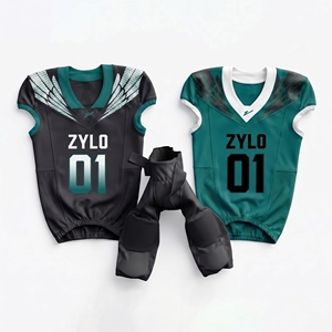 Uniforme de football américain pour hommes de haute qualité, maillot personnalisé avec logo et numéro, équipement d'entraînement respirant en polyester, kit complet, commande en gros - Product Image 5