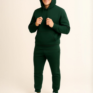 Conjunto Deportivo de Invierno para Hombre, de Algodón y Felpa, con Estampado Lavado al Ácido, Suave y Flexible, Ropa Deportiva al por Mayor con Logotipo Personalizado para Gimnasio - Product Image 3