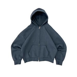 Sweat-shirt à capuche surdimensionné pour homme, 100% coton, tissu éponge français, couleur unie, vêtement décontracté pour l'automne - Product Image 1