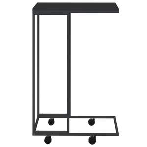 Mesa Auxiliar Pequeña Portátil en Negro Hecha de Madera Sintética y Hierro para Muebles de Sala de Estar - Product Image 3