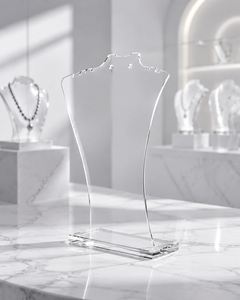 Modern Acrylic Necklace Display <b>Stand</b> Glossy Finish Freestanding Design Customizable Size Color Stylish Organizer for - Product Image 2