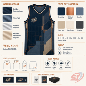 Camiseta de Baloncesto de Alta Calidad con Estampado Personalizado, Malla Transpirable, OEM, Marca Privada, Ropa Deportiva, Copper Indigo Architect - Product Image 5