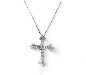 Pendentif pour homme plaqué argent, style punk, serti de diamants naturels taille brillant ronde, certifié IGI, pour rappeur - Product Image 1