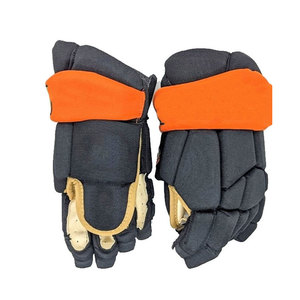 Gants de hockey sur glace en cuir de haute qualité, rembourrés et souples, à doigts entiers, avec sangle de poignet réglable, protection UV, fermeture à lacets, équipement sportif - Product Image 1