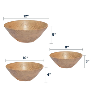 Lot de 3 bols à salade mignons en bois d'acacia, motif rond, sans danger pour la soupe de riz, trempettes, sauce glacée, fête à la maison, décoration - Product Image 3