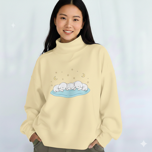 Stylish Women Mockneck Pullover Sweatshirt OEM Service Soft Warm Material Trendy Daily Clothing - Product Image 1