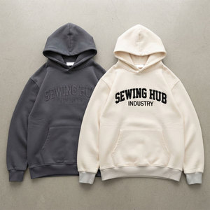 เสื้อฮู้ดดี้สีตามสั่ง 500 GSM ผ้าฝ้ายฟลีซหนานุ่ม สวมใส่สบาย สไตล์ลำลอง ดีไซน์ทันสมัยสำหรับสตรีทแวร์ รับผลิตแบบ OEM จำนวนมาก - Product Image 1