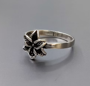 Flower Shape <b>925</b> <b>Silver</b> <b>Ring</b> Vintage Style Minimalist Everyday Wear Jewelry - Product Image 2