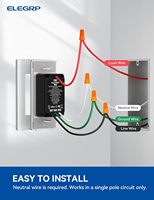 Interruptor de Luz Inteligente Monopolar con Certificación UL de ELEGRP USA, Interruptor de Pared Inteligente Wifi Tuya para el Hogar, Interruptor Táctil con Regulador de Intensidad para Luces LED