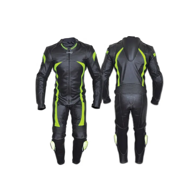 Tuta in pelle personalizzata nera e gialla tuta sportiva da motociclista da corsa Motocross Dirt Bike Gear Set per uomo abbigliamento da motociclista