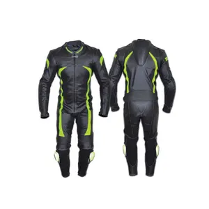 Traje personalizado de cuero negro y amarillo Racing Moto Montar Traje deportivo Motocross Dirt Bike Gear Set para hombres Bikers Wear