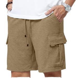 Pantalones Cortos Elásticos para Hombre, de Algodón/Poliéster, con Cordón Ajustable, Bolsillos Tipo Cargo, Largura hasta la Rodilla, Secado Rápido, para Uso Diario - Product Image 4