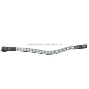 Nouvelle bande de sourcils bling ultime pour bride anglaise cristaux personnalisés et bande de sourcils de cheval en cuir rembourré décoratif perle - Product Image 5