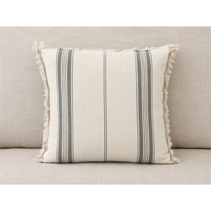 Funda de Cojín Lavable de Lujo con Rayas, 100% Lino Teñido, con Flecos Decorativos, Cierre de Cremallera, para Sofá Cama - Product Image 3