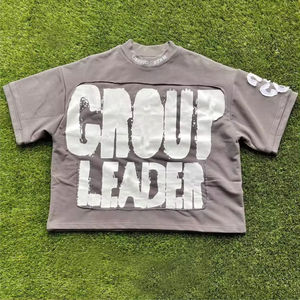 T-shirt homme vintage délavé à l'acide, coupe ample classique, patch personnalisé vieilli, en molleton bouclette 100% coton - Product Image 1