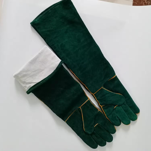 ถุงมือหนังสีเขียวแบบยาวสำหรับใส่ในโรงละครโอเปร่า บุด้วยผ้าฝ้าย ให้ความอบอุ่น เหมาะสำหรับใช้งานกลางแจ้งในฤดูหนาว สไตล์เรียบง่าย - Product Image 4
