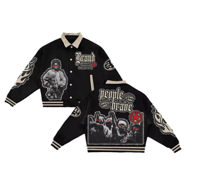 Chaqueta de Béisbol Varsity para Hombre, Hecha a Mano, de Alta Calidad, Colores Personalizados, con Parches Bordados, Logotipo Frontal, Transpirable, para Invierno - Product Image 1