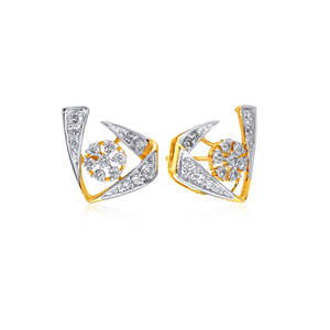 Exclusivos Pendientes de Diamantes en Forma de 'U' para Mujer, Oro de 18K, Corte Brillante Redondo, Color G, Diseño Geométrico para Uso Diario - Product Image 2