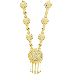 Joyería nupcial de diseño turco al por mayor, chapada en oro de 14K, 18K y 24K, estilo Dubái, árabe y africano, conjunto de joyería larga. - Product Image 3