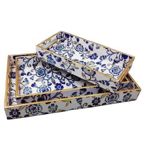 Nueva Bandeja Decorativa de Madera Hecha a Mano para Servir la Cena, Diseño Moderno con Acabado de Impresión Esmaltada, Bandeja para Servir para Uso en el Hogar y Hoteles - Product Image 1