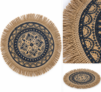 Tapis d'intérieur tressé en jute naturelle Hometex, motif bohème, lavable en machine, épaisseur moyenne, pour décoration intérieure moderne