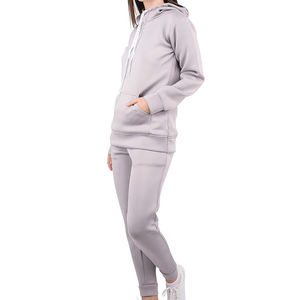 Nuevos Conjuntos Deportivos Casuales con Capucha para Mujer, Personalizados, Transpirables, de 2 Piezas, 100% Algodón, Sólidos, para Entrenamiento Deportivo y Jogging - Product Image 3