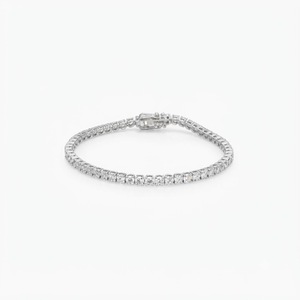 Magnifique bracelet tennis en or massif 10K 14K 18K certifié IGI, couleur DEF, clarté VS VVS, diamant de laboratoire rond brillant - Product Image 2