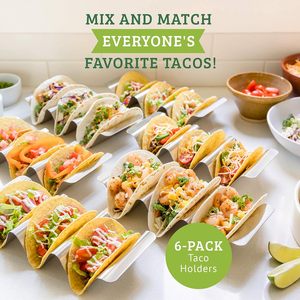 SKI Customized Logo Eco-Friendly Stainless Steel Taco Holders Set Hot Selling Oven Safe Metal <b>Corn</b> Tortilla Serving Tray Plates - Product Image 5