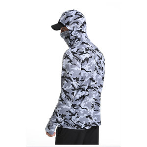 Chemise de pêche à manches longues pour homme, camouflage, avec capuche, protection anti-UV UPF 50, pull-over - Product Image 4