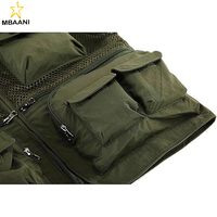 Gilet de pêche et de photographie respirant en maille ajourée camouflage pour homme