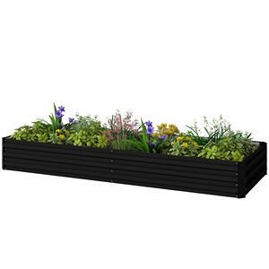 Fioriere Verticali Quadrate Nere Zincate da 36" X 12" per Coltivare Fiori, Erbe e Piante Grasse - Product Image 1